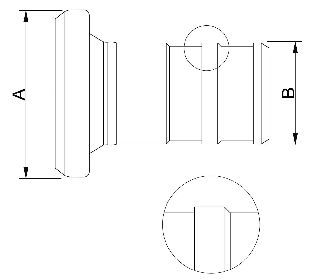 Schlauchtülle gedreht NW 050