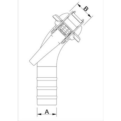 Bride de rinçage 45° partie mâle système BAUER
