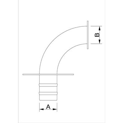 Coude d'aspiration 90° avec plaque bridée