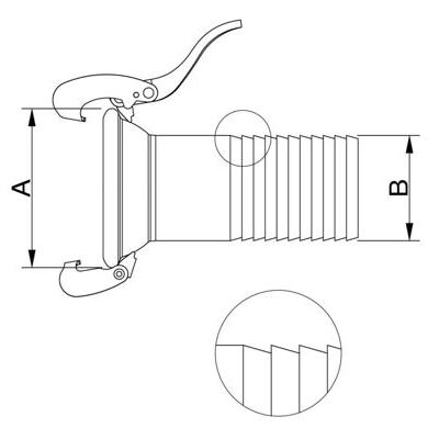 Schlauchtülle gezahnt NW 200