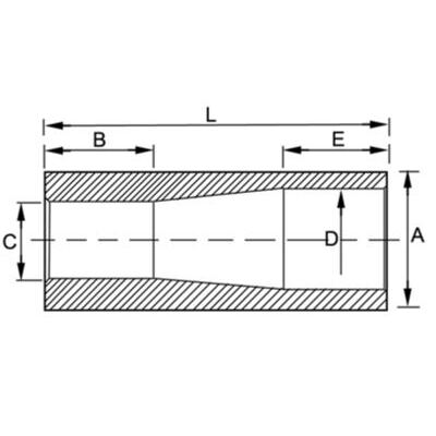 Hülse L.145 mm Ø 42 für Zinken 1100