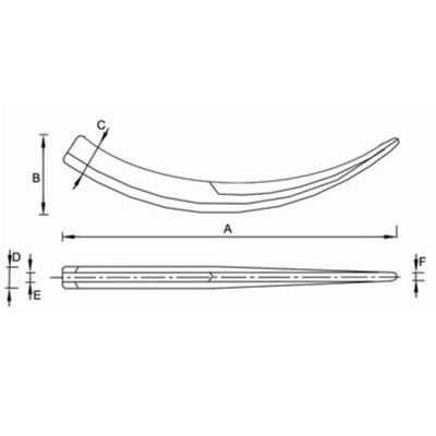 Schweisszinken gebogen L. 540 mm