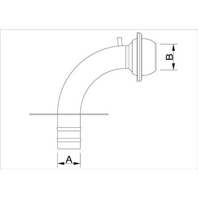 Coude d'aspiration 90° avec plaque partie mâle système ITAL