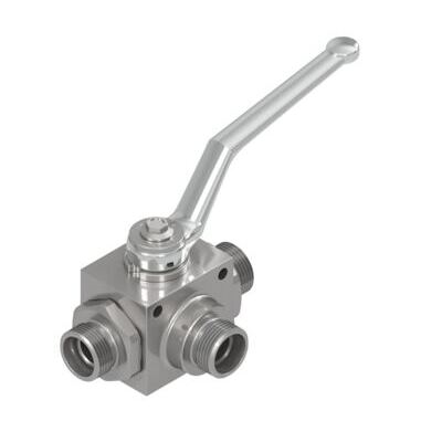 3-Wege-Blockkugelhahn 12 L - DN 10