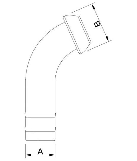 Spülstutzen 45° / Tülle NW 120