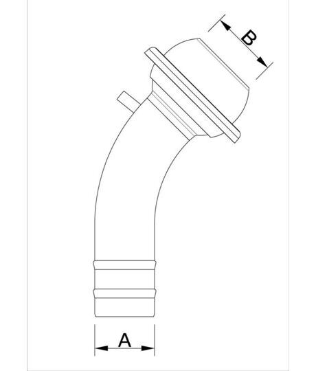 Spülstutzen 45° / Tülle NW 102