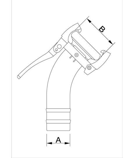 Spülstutzen 45° / Tülle NW 120