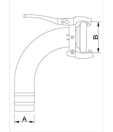 Spülstutzen 90° / Tülle NW 120