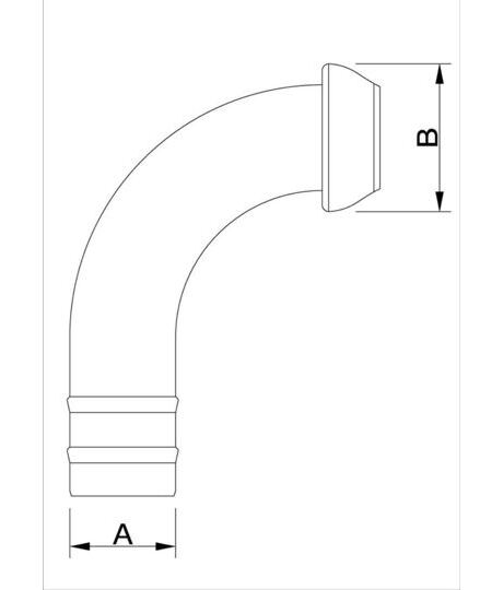 Spülstutzen 90° / Tülle NW 120