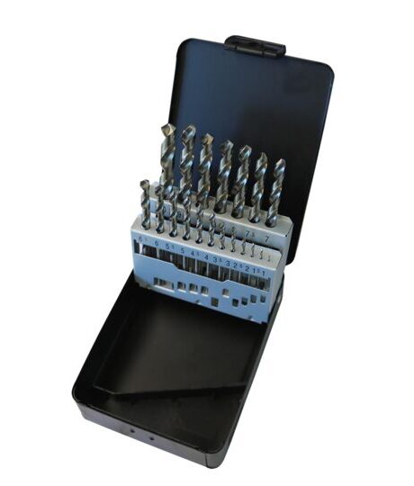 Spiralbohrer-Satz, HSS geschliffen, 19-teilig