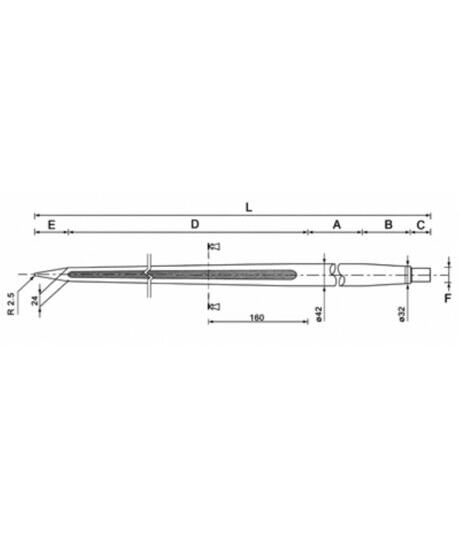Grossballenzinken L = 1400 mm