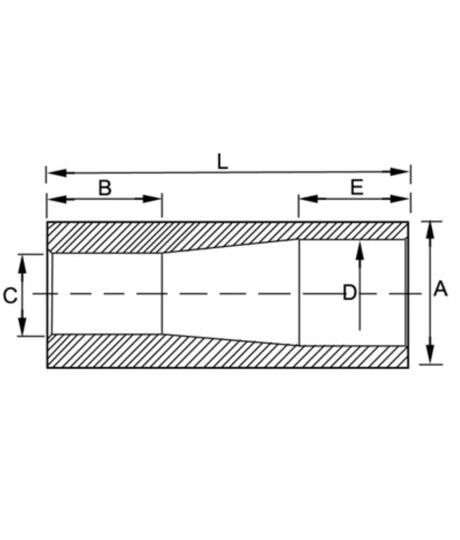 Hülse L.145 mm Ø 42 für Zinken 1100
