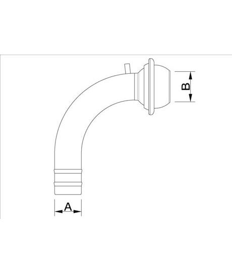 Spülstutzen 90° / Tülle NW 150