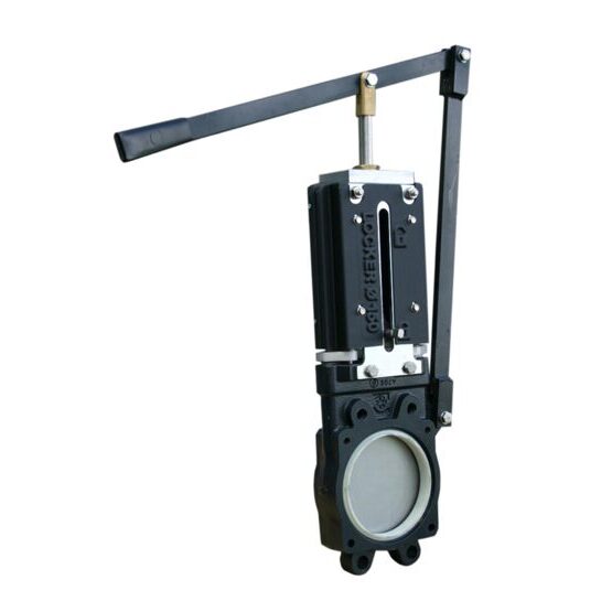 Vanne à guillotine BP à commande manuelle avec levier