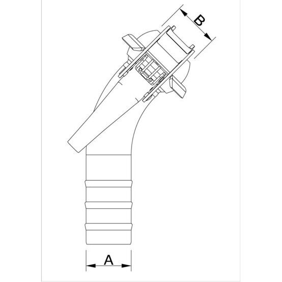 Bride de rinçage 45° partie mâle système BAUER