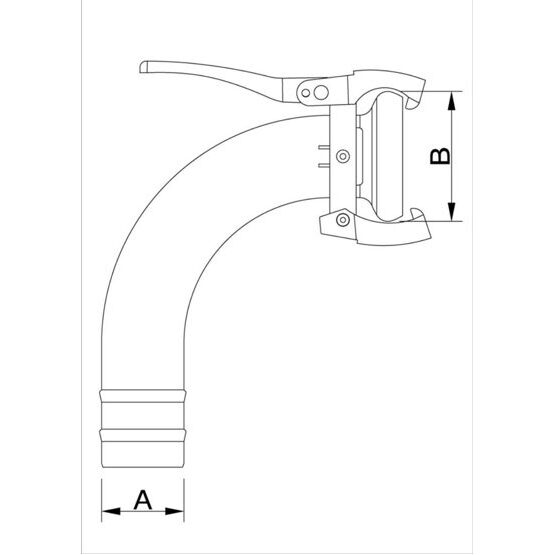 Spülstutzen 90° / Tülle NW 102