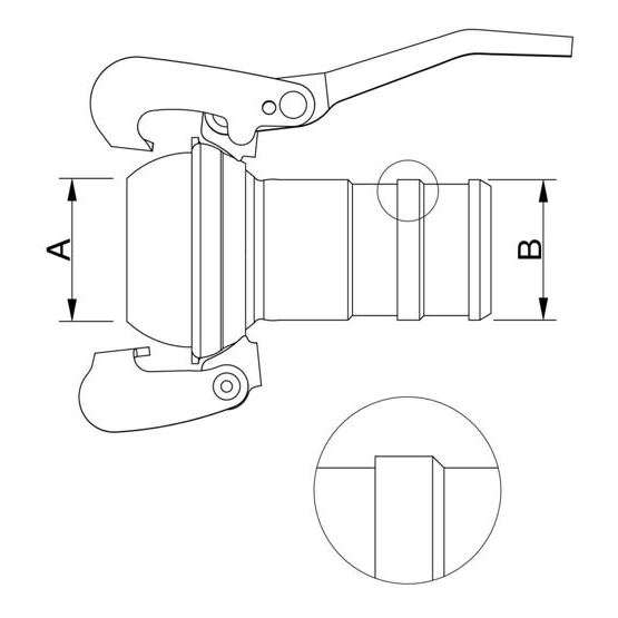 Schlauchtülle gedreht NW 063