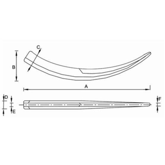 Schweisszinken gebogen L. 540 mm