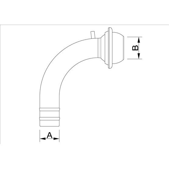 Spülstutzen 90° / Tülle NW 200