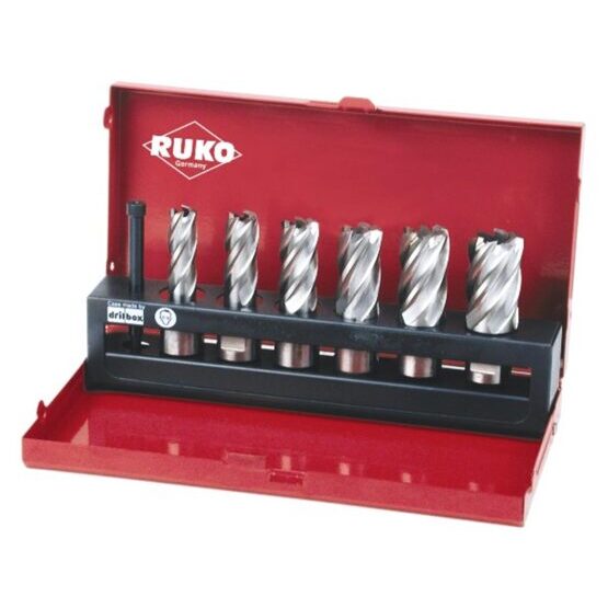 Kernbohrer-Satz, 7-teilig, Schnitttiefe 30 mm, Aufnahme : Weldon 19